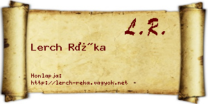 Lerch Réka névjegykártya