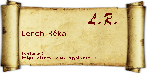 Lerch Réka névjegykártya